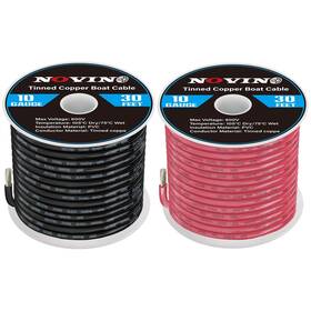 Bc-050 Novino 10 Gauge Marine Wire Awg Grade Include 30ft Red And 30f