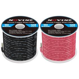 Bc-051 Novino 10 Gauge Marine Wire Include Awg 50ft Red And Black Gra