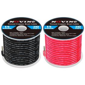 Bc-052 Novino 14 Gauge Marine Wire Awg Grade Include 30ft Red And 30f