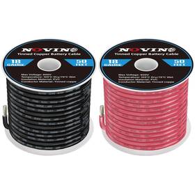 Novino Bc-107 18 Gauge Marine Wire Include Awg 50ft Red And Black Gra