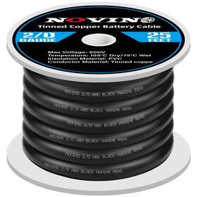Novino Sbc-004 2/0 Awg Tinned Copper Marine Battery Cable 600v Gauge 25ft Grade P