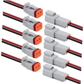 37085 Nqeuepn 5 Sets Dt 2 Pin Connectors Waterproof Automotive Electrical Connector