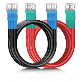 Nsi 738944058015 6pcs 30cm/12inch 12v 6 Gauge Marine Battery Cables With 5/16 Inch Tinned Copper Lugs