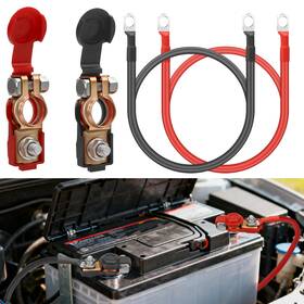 Octoder 616361646575 Heavy-duty 30cm 5awg Gauge Battery Cables 12v With M10 Copper Terminals And Switches
