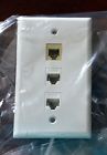 Rj11-rj12 Open Wall Phone Ports 1 Ethernet Beige Port White Cat6 2 Plate -