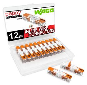 P221-2401-12 Peppy Products Wago 221-2401 Lever Nuts Compact Splicing Inline Wire Connectors With Case