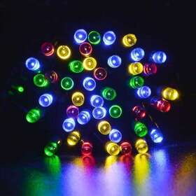 Sol-100mt Perfect Holiday 100 Led Green Cable Solar String Light - Multicolor