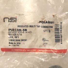 Polaris Ipld250-5b Insulated Multi Tap Connector 5-wire Dual Entry Aluminum