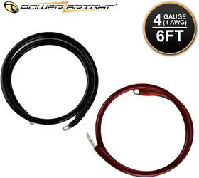 Powerbright 841915000781 4awg6 Power Bright High Amperage Copper Set Of Battery Cables - Bundle 3