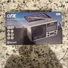 Qfx R-37 Blk Rechargeable Solar 6 Band Radio With Flashlight Am Fm And Sw 1-4 &