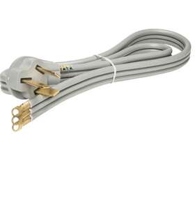 0279-7560 Rpp Rc4/3 Wh 50a 4 Foot 3-wire Range Cord Gray