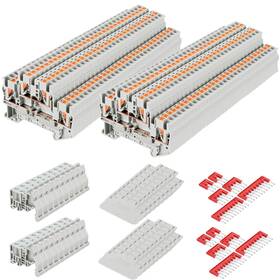 Saysurey Fas-saysurey-0616 Din Rail Terminal Block Twin Spring Connectors Push In Type Pt Screw