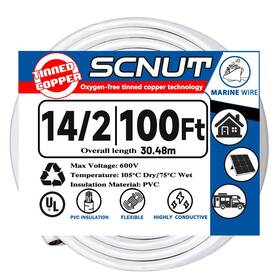 Scnut 719704534345 14awg Marine Wire 100ft Duplex Tinned Copper Corrosion Resistant For Boats