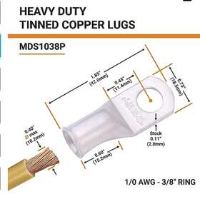 Selterm Mdslp Tinned Copper Lugs Ring Terminal Marine Grade Battery Wire Welding Cable