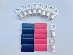 10pcs-1 Shaskokoen 10pcs-1/0 1/2 Awg X Tinned Ring Terminal Heavy Duty Wire Lug Battery Cable