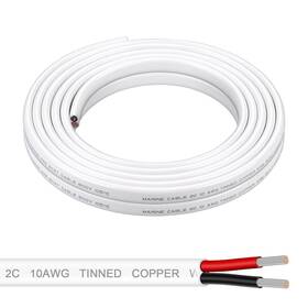 Shirbly 313039870866 10 Gauge Marine Wire - 20ft Awg Duplex Grade Tinned Copper Boat