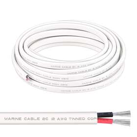 Shirbly 313112342334 Marine Wire 20ft 12 Gauge Awg Duplex Grade Tinned Copper Boat Cable