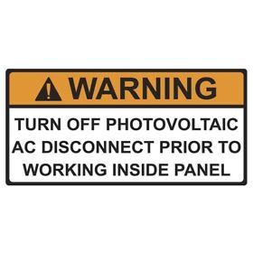 4.125x2in Solar Label Warning Turn Off Pv Prior V Orng Wht Pack Of 1