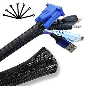 Am-001 Sonature Cord Hider 10ft - 1/2 Inch Wire Loom Self-wrap Organizer Braided Cable Sl