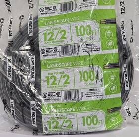 Southwire 032886860485 Cable Wire Low Vold 100ft 12/2 Black Stranded