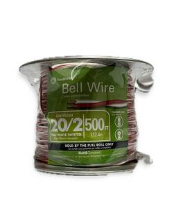56750002 Southwire 032886874710 20/2 Solid Red/white Twisted Doorbell Wire 56750002. 500 Ft