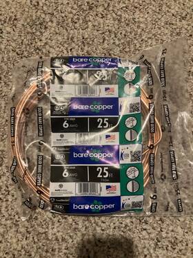 10638525 Southwire Building Wire Bare Copper 6 Awg 25ft
