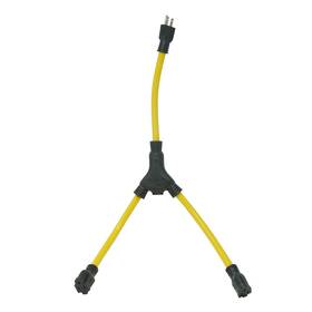 90188802 Southwire 2ft 12/3 Stw Yellow Inch Y Adapter With Black Plugs Pack Of 12