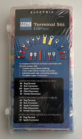 67686 Storehouse 520 Piece Electrical Terminal Assortment - New Sealed