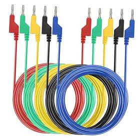 Sumnacon Ulsmc01249 5pcs Banana To Plug Test Lead 4mm Stackable 2 M