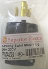Yga023 Superior Electric 250v Male 3-prong 20a Plug Twist