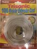 Tel-ext-100ft-wt Trisonic Telephone Extension Cord Phone Cable Foot White