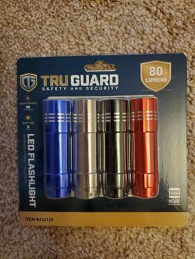 224120 Tru Guard Safety Security Led Hand Held Metal Flashlight 80 Lumens New