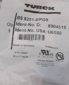 Bs8251-0 Turck Bs8251-0/pg9 New Field Wireable Connector