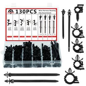Unenda Und130pcsxxkk Car Wire Loom Clips 130pcs Automotive Harness Routing Assortment Ki