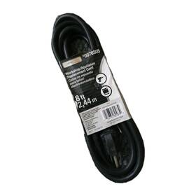 0070305 Utilitech 8 Ft Appliance Power Replacement Cord 16/3 Black Grounded 3-prong