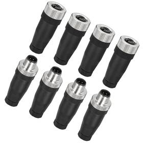 Ip67 Uxcell 609044793901 4 Set Pin M12 Male And Female Aviation Wire Connector Waterproof