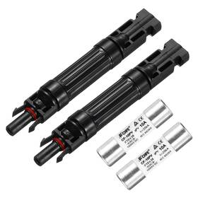Uxcell 617662353070 2 Pcs Solar Fuse Holder 10a 1000v Waterproof Pv In-line Holders With