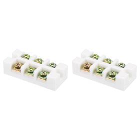 Uxcell 783243412433 2pcs 30a 110v-600v 3 Way Ceramics Terminal Blocks 56.8x25.2x14.2 Mm