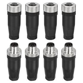 Ip67 Uxcell 786527634361 8 Pin M12 Male And Female Aviation Wire Connector 4 Set Waterproof