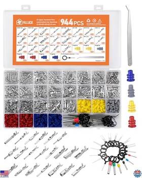 Fi-f1-os09030 Visit The Filluck Store 944-piece Car Electrical Connector Kit - 21 Types Non-insulated Terminals And Pins