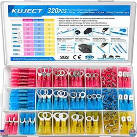 Hst320ca Visit The Kuject Store 320pcs Waterproof Heat Shrink Wire Connectors Kit - Crimp Terminals &
