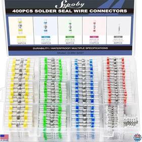 Amazon-sop-1115us Visit The Sopoby Store 400pcs Self-soldering Heat Shrink Butt Connectors - Waterproof Terminals