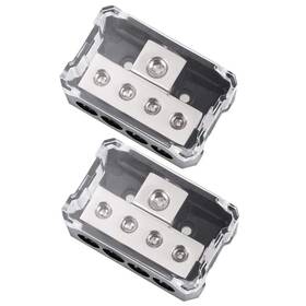 Von0100040 Vonsom 4 Way Power Distribution Block 1x 0/2/4 Awg Gauge In / 4x 4/8/10 Out A