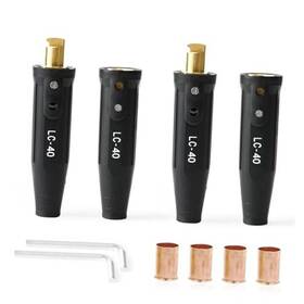 Lc40wk Weldingknight Co. Ltd Lc40 Welding Cable Connector Set Black Male And Female For 1/0 Thru 2/0 2-pk