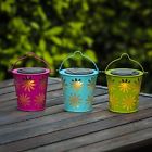 Wh109 Unbranded Set Of Solar Lights In Colorful Metal Table Lamps