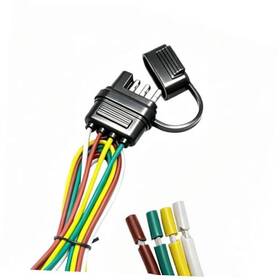 Wiuyntlz-4flat-32-16awg Wiuyntlz 32 Inch 4-way Flat Trailer Connector 16awg With Silicone Wire 4 Pin