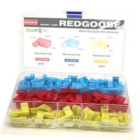 Gsqxdzh1 Xgtech 100pcs Nylon Flag Spade Quick Disconnects Female Wire Connector 22-10 Kit-100