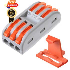 Xhf2018 Td-h5kl-31bp 25pcs Conductor Compact Connectors Lever Wire Nut 25 Pcs 3 Series Circuit