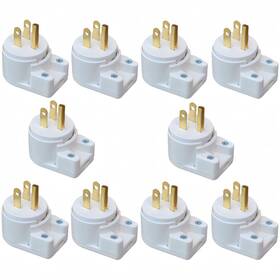 Xinruida 978271620071 10-pack Etl Listed 90 Degree Usa Canada Male Plug Nema 5-15p 3 Pole Angle D