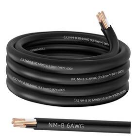 Nmb6-003 Xmk 6/3 Nm-b Wire With Ground 20ft 6 Gauge Awg 3 Awg-3 Conductor